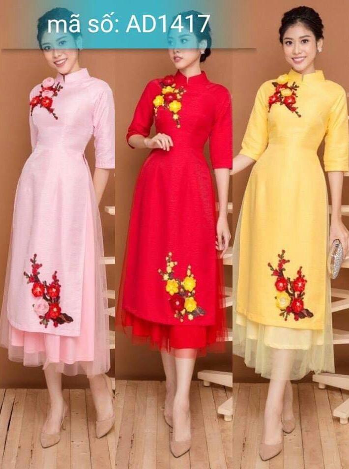 Áo dài cách tân đẹp vải đũi mịn cực xịn sò cho các nàng diện Tết