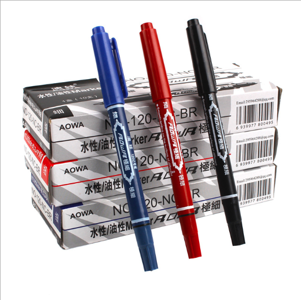 [HCM]Bút Bị Bút Dạ Dầu 2 Đầu Ngòi To Nhỏ Viết Không Xoá AOWA [GIÁ RẺ]