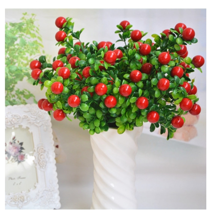 Cây giả/Chùm quả cherry đỏ, vàng