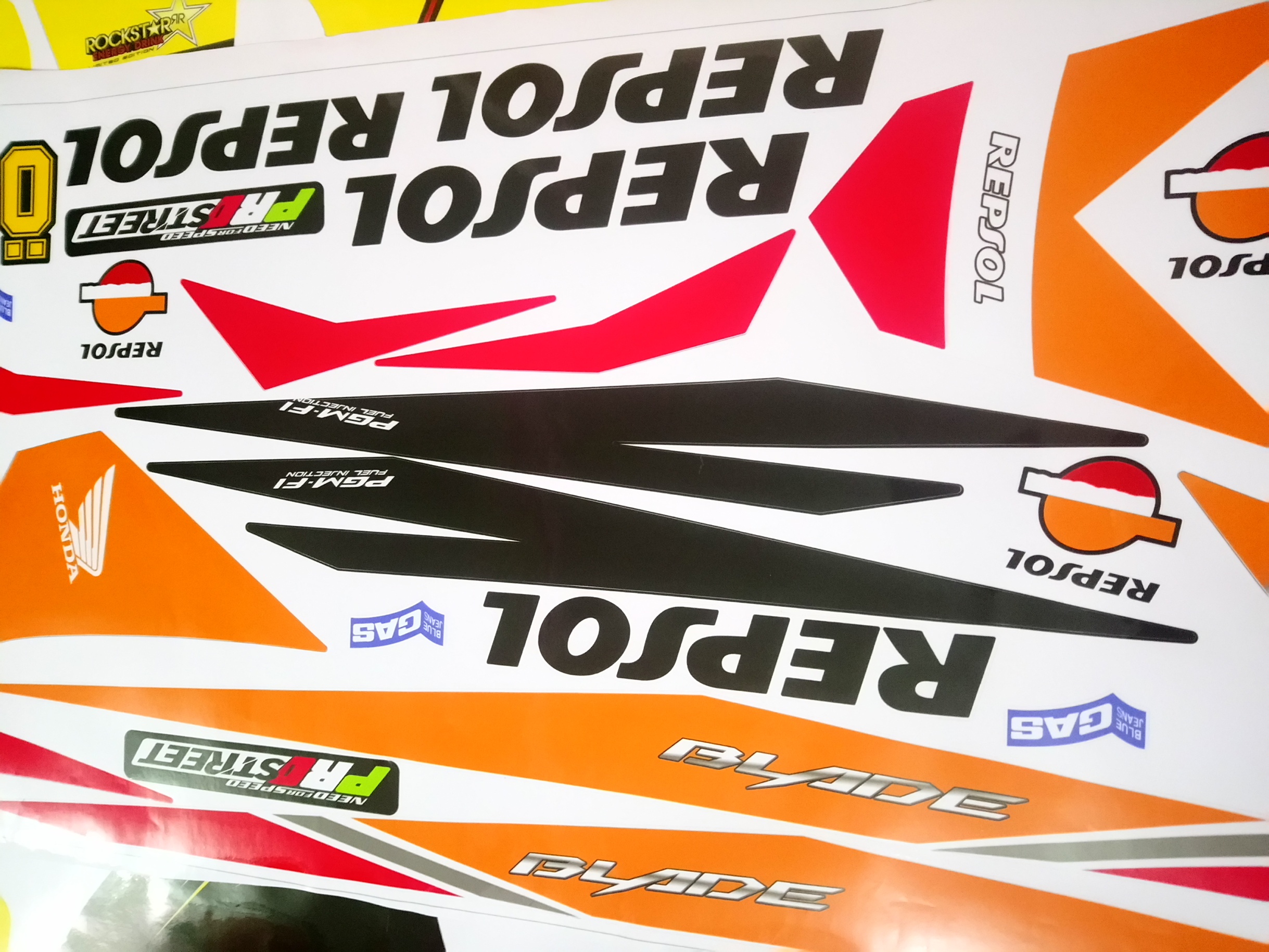 Tem RỜI HONDA WAVE BLADE 110 REPSOL DÁN XE TRẮNG