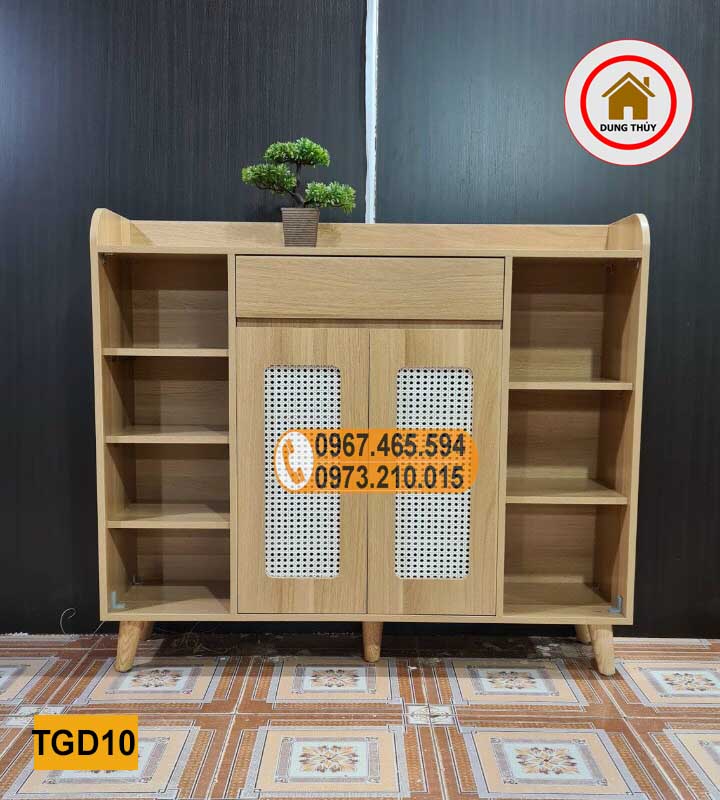 BÁO GIÁ TỦ ĐỰNG GIÀY DÉP GỖ CÔNG NGHIỆP | Shopee Lazada Sendo Tiki mới nhất 36 Tủ giầy dép 2 cánh 2 kệ kèm họa tiết mây gỗ công nghiệp TGD10