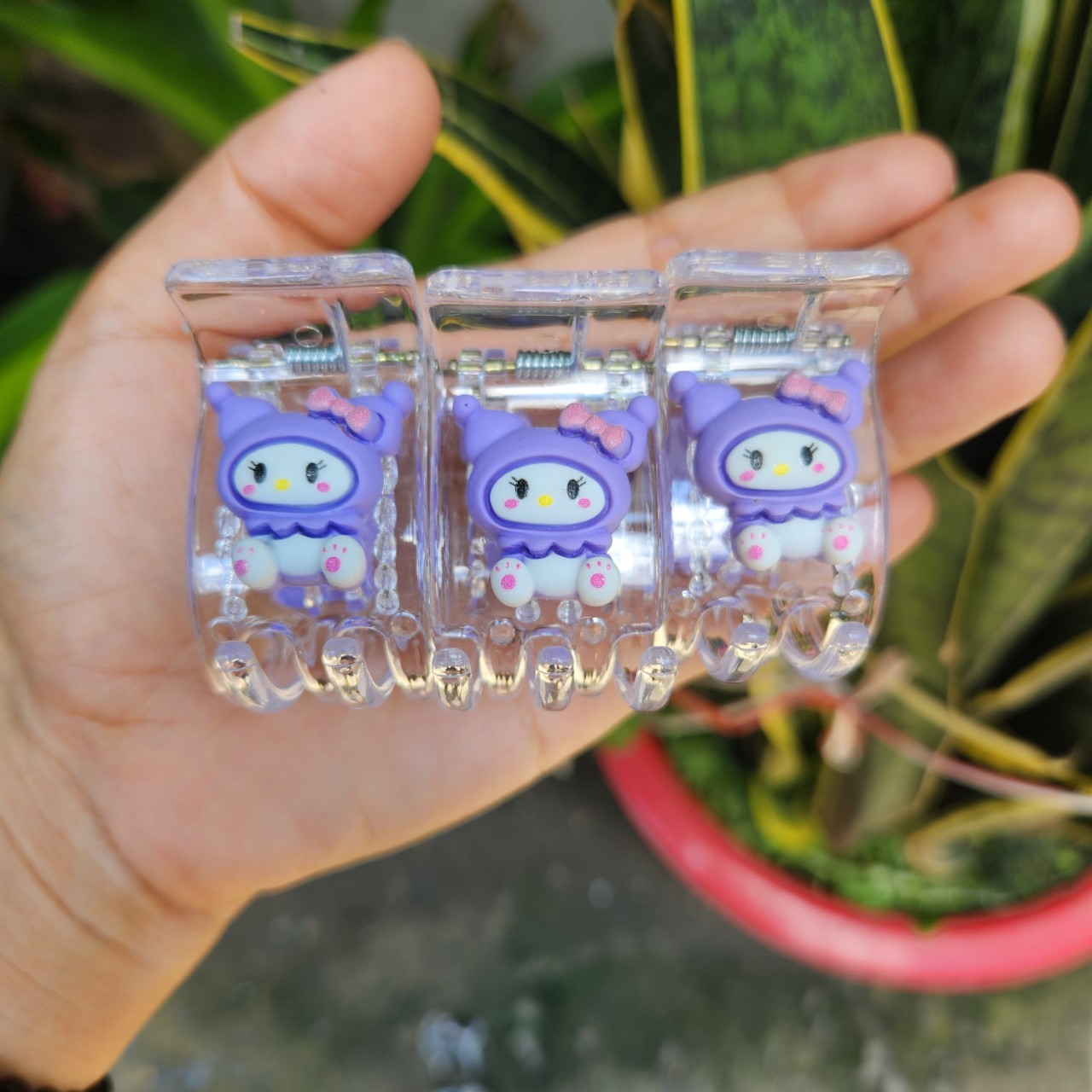 KẸP TÓC CÀNG CUA 5 RĂNG GẤU DÂU HỒNG