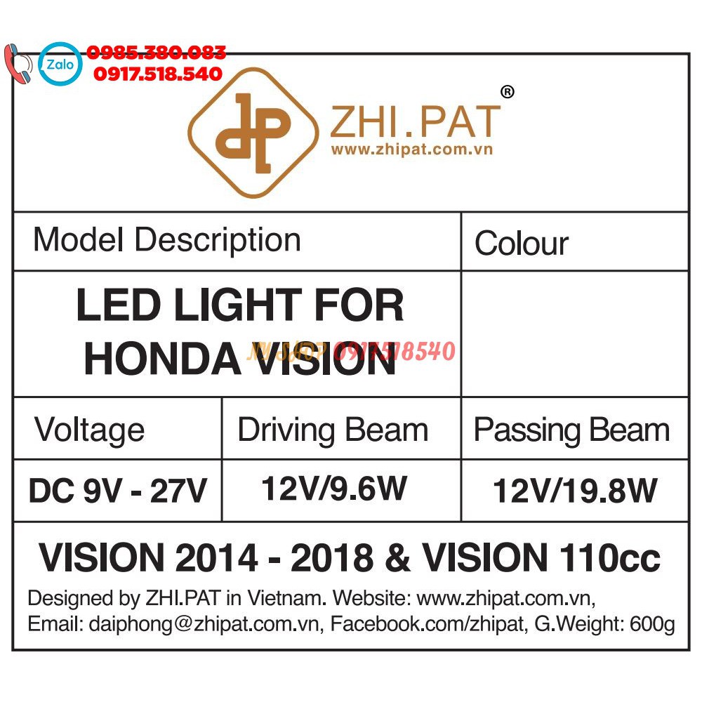 🏆 CHÓA LED 2 TẦNG ZHIPAT GẮN VISION 2014 - 2019 (CHÍNH HÃNG FULL BOX) 🏆
