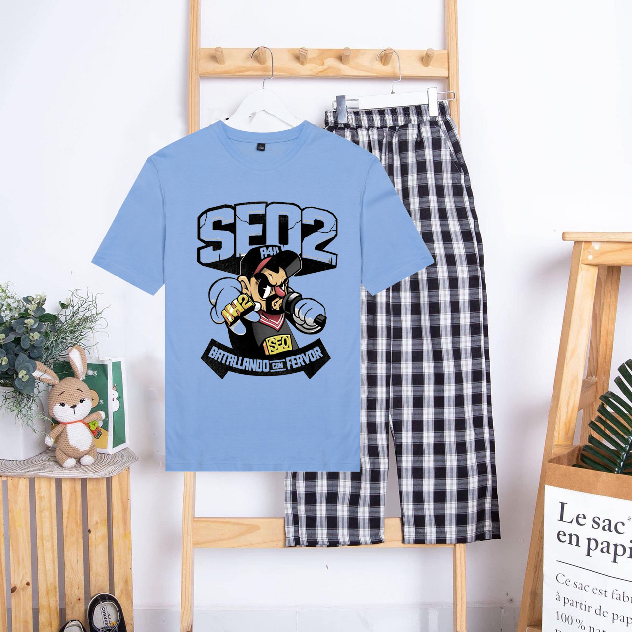 [Siêu Chất 42] Sét Bộ Đồ Thời Trang Quần Áo Nữ Mặc Mùa Hè Mát Đi Chơi Dạo Phố, Chất Liệu Áo Cotton Organic Cổ Tròn In Thú Đỏ Kèm Quần Ống Rộng Thun Cát Phong Cách