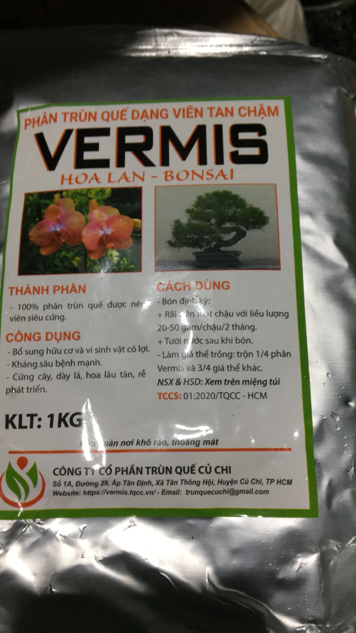 Phân trùn quế viên nén VERMIS tan chậm gói 01 kg