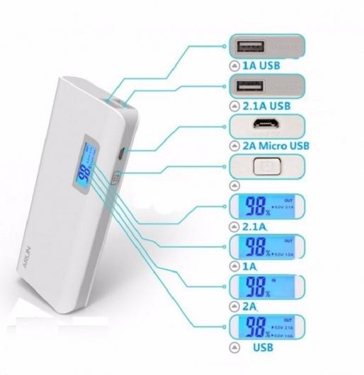 Pin sạc dự phòng arun y635 20000mah có đèn led