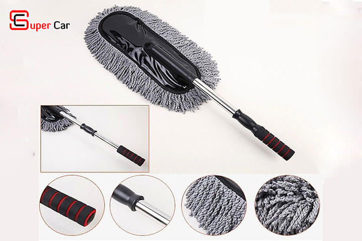 Chổi lau nano cho ô tô siêu mịn chất liệu Microfiber (Xám) chuyên dùng dể vệ sinh xe hơi và xe ô tô