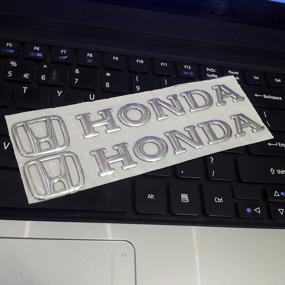Cặp tem Honda 3D Nổi - HD Bạc