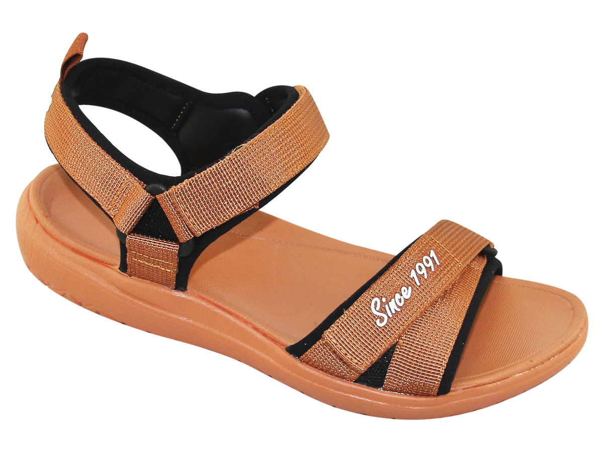 SANDAL ĐẾ BẰNG NỮ Bita's SYN.264 (Đen + Kem + Vàng bò) đơn giản dễ phối
