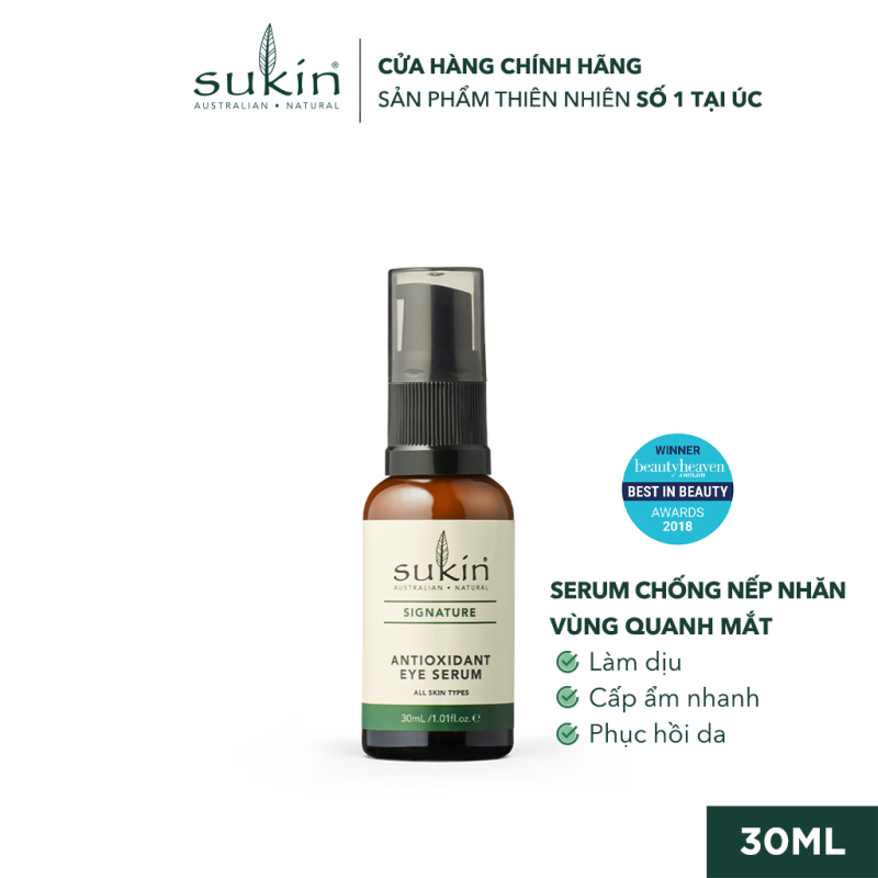 Serum Cải Thiện Nếp Nhăn Vùng Da Quanh Mắt Sukin Signature Antioxidant Eye Serum 30ml giá rẻ