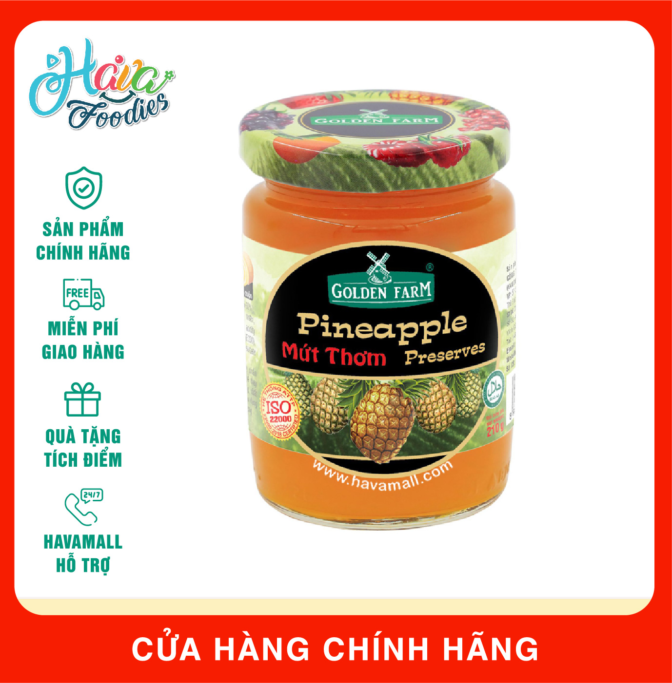 [HÀNG CÔNG TY] Mứt Thơm Cao Cấp Golden Farm - Pineapple Jam