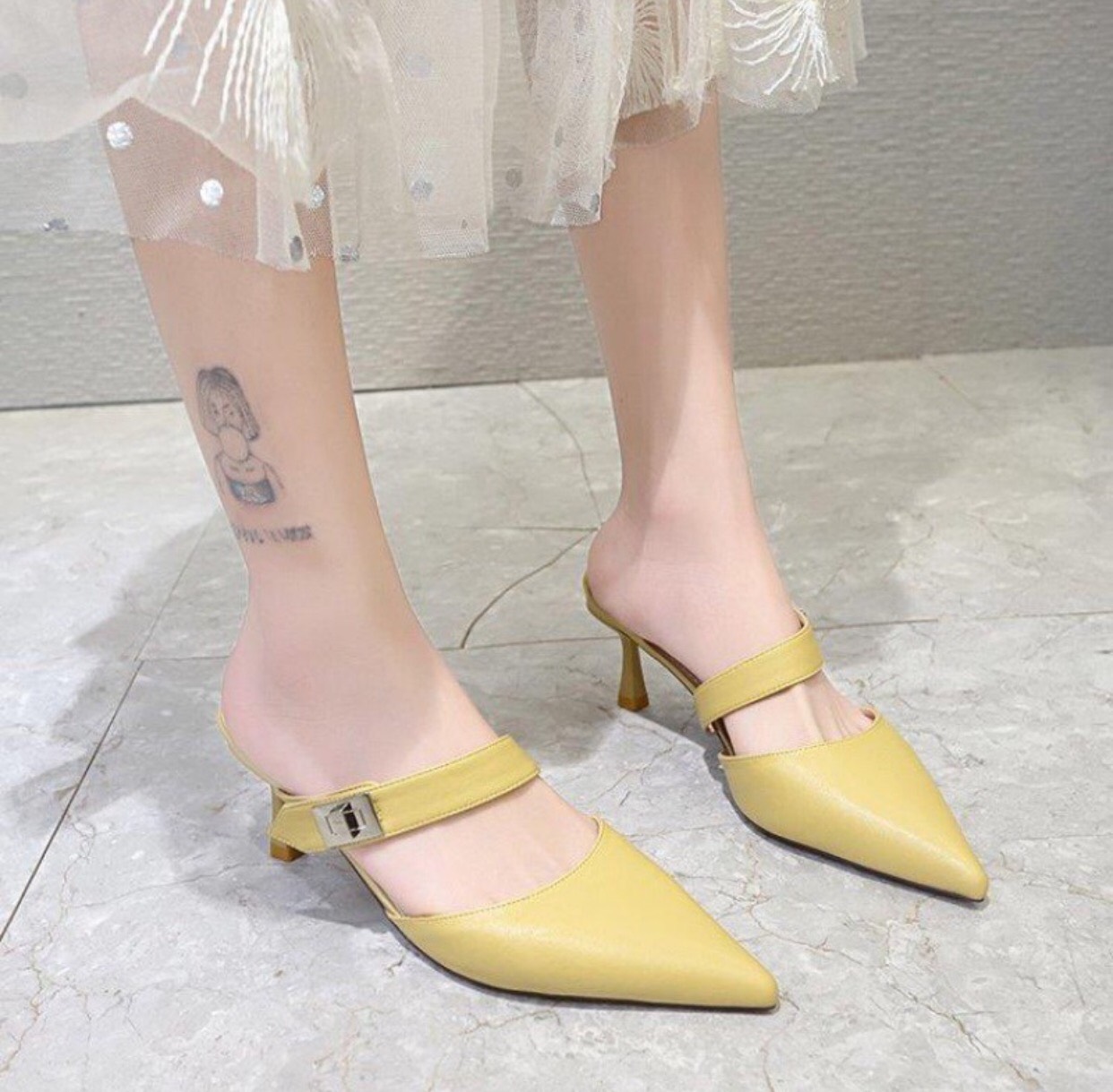 giày sục ,giày cao gót vàng tag sắt SD 65