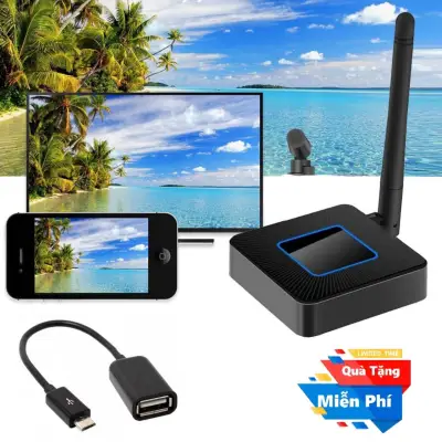 ( Quà tặng Cáp OTG cho điện thoại Android ) Thiết bị HDMI không dây Dongle Q4 cao cấp - Wifi Display Dongle Q4 - HDMI Dongle Q4 hỗ trợ HDMI và AV trình chiếu từ Smartphone lên Tivi