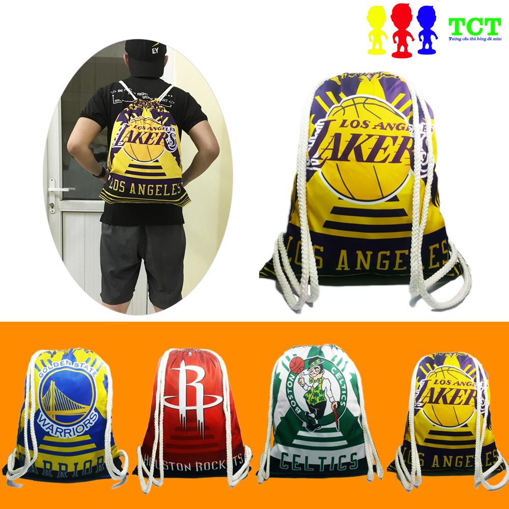 Balo túi rút loại to câu lạc bộ bóng rổ NBA Warrios Lakers Cetics Rockets đựng quần áo, tài liệu, bóng rổ