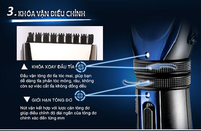 Tông đơ cắt tóc cao cấp Flyco (FC5809) tặng máy tỉa lông mũi Flyco