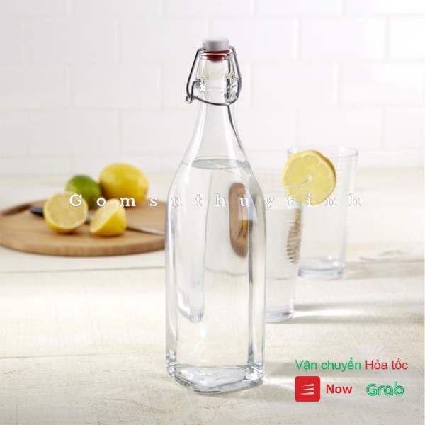 Chai thủy tinh nắp gài nhựa cao cấp dung tích 1000ml