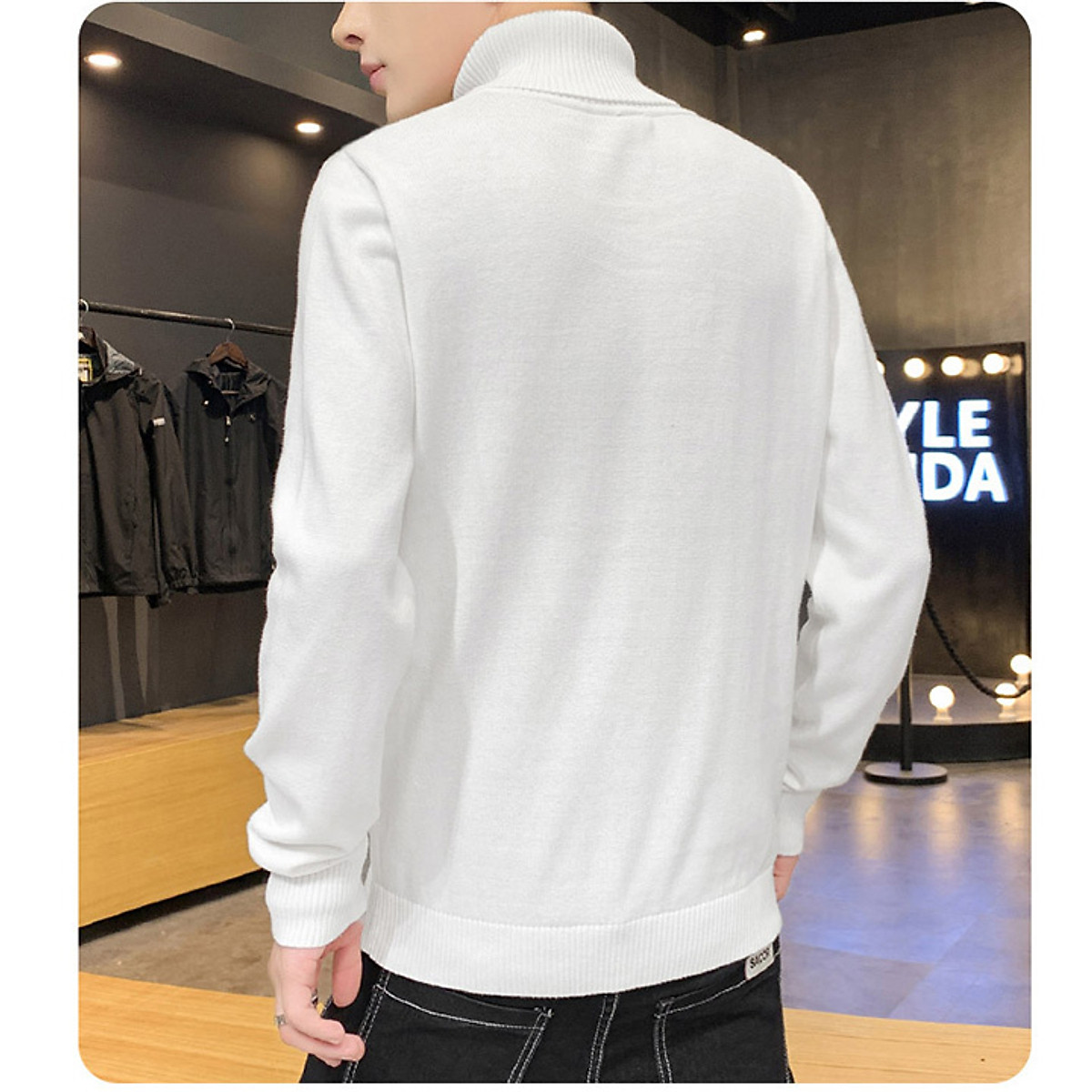 Áo Len cao cổ nam SLINEN, Basic chất mịn (Kem/Xanh Đen/Xám Nhạt/Xám Đậm/Trắng)