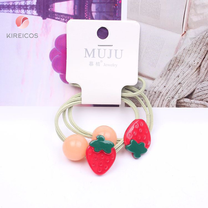 [HCM]Set 2 Sợi Dây Cột Cột Tóc Cho Bé Hình Trái Cây B301