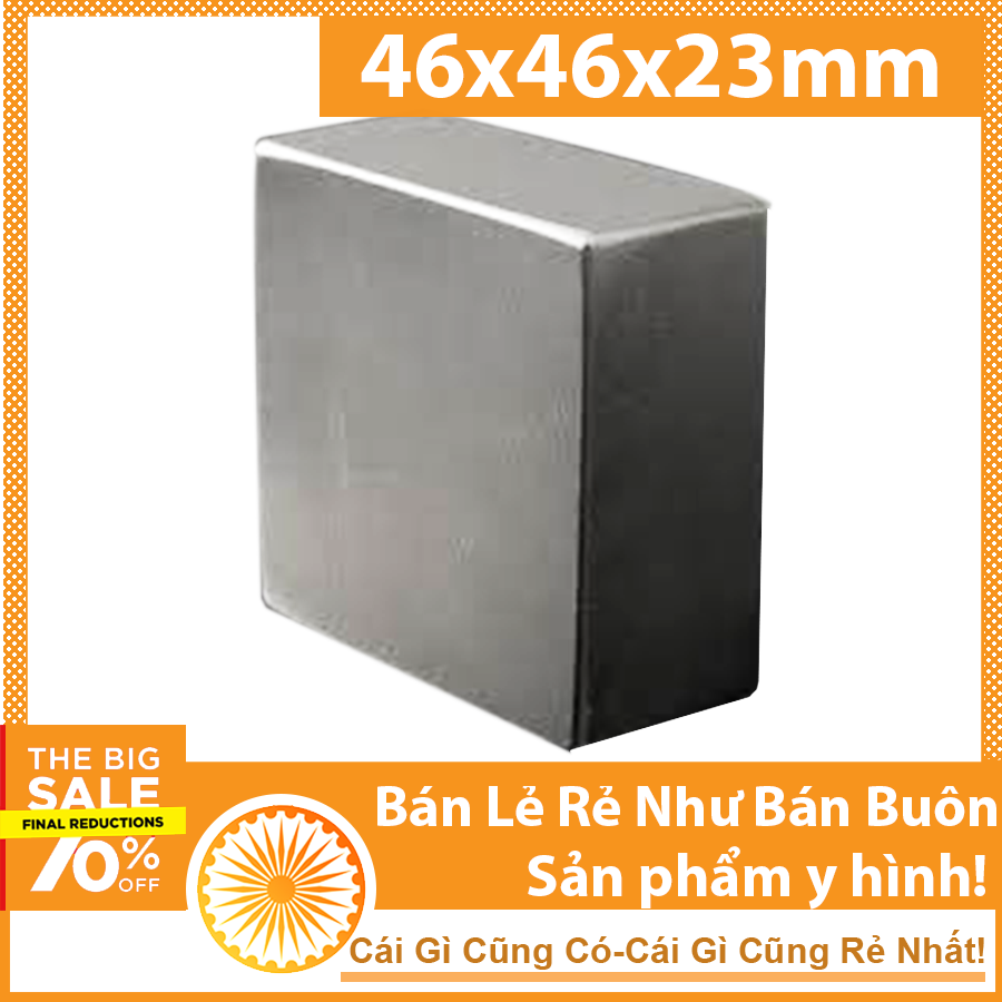 Nam châm đất hiếm có 46x46x23mm siêu mạnh