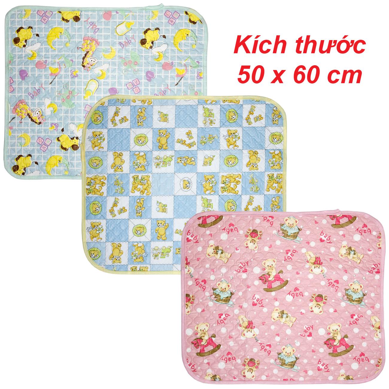 Combo 3 Chiếu chống thấm Đài Loan 50x60cm an toàn và chống thấm tuyệt đối cho bé sơ sinh CĐLVKF - KIBA Fashion ( lót chống thấm đồ cho trẻ sơ sinh )
