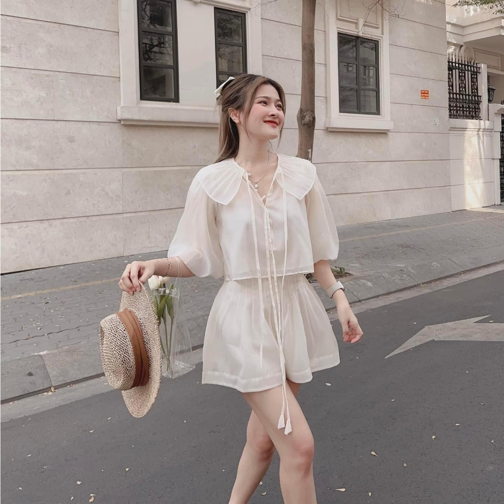 Sét tơ nhũ cổ bèo cúc ngọc về hàng cực xinh - set bộ đi chơi