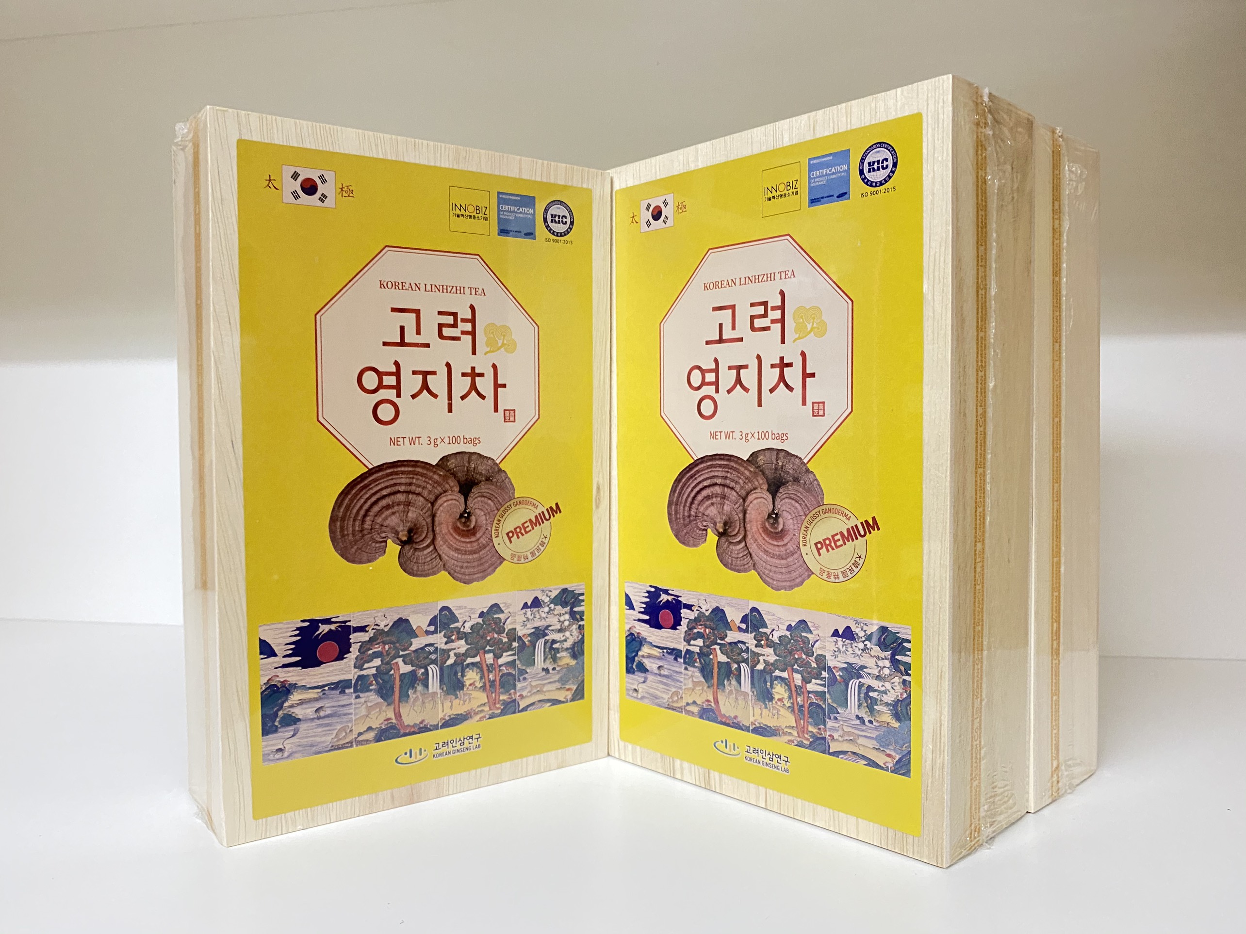 Trà Linh chi Hàn Quốc hộp gỗ 100 gói (Korean Linhzhi Tea)