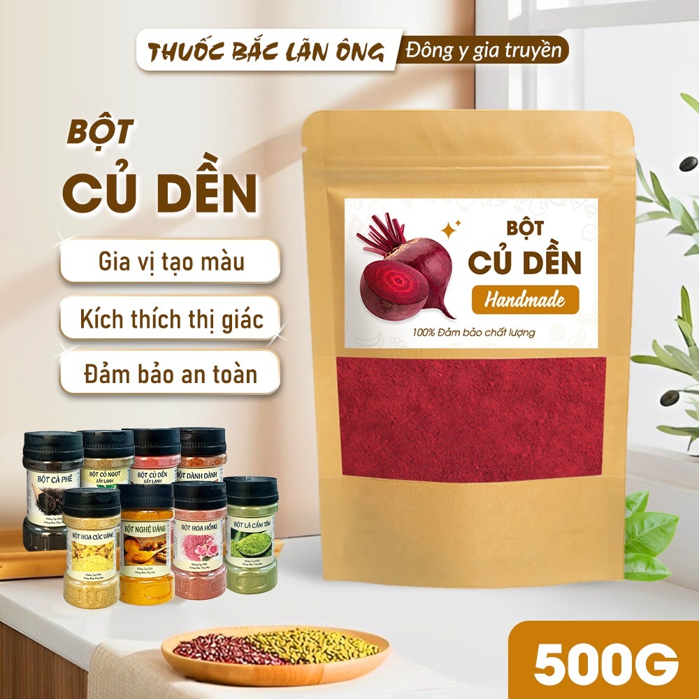 Bột củ dền 500g, củ rền đỏ nguyên chất, bột rau củ ăn dặm (Bột Tạo Màu Hồng,Đỏ Nguyên Chất)