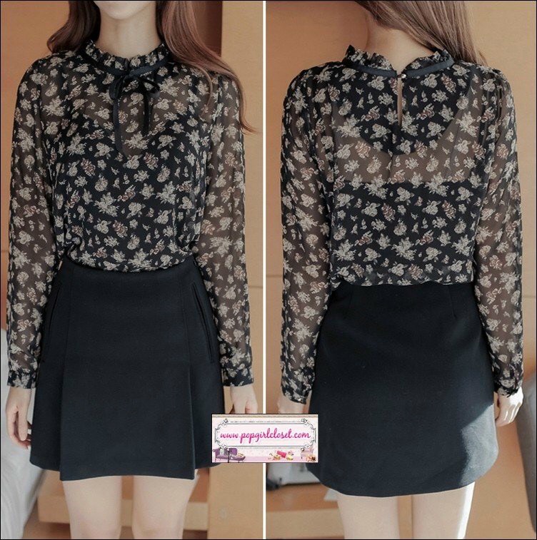 áo sơ mi cổ bèo nữ tính