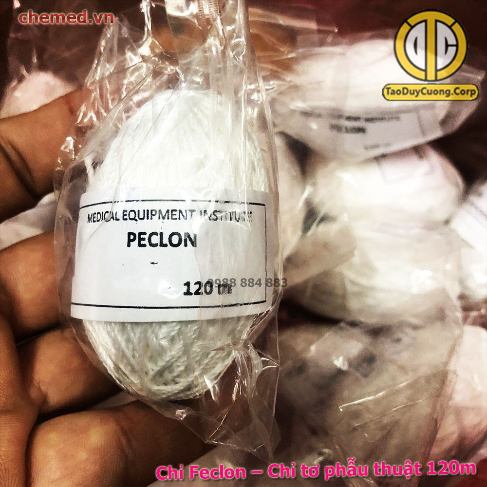 Chỉ tơ phẫu thuật Peclon dùng trong y tế, phẫu thuật -120m và 500m