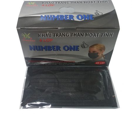 Hộp khẩu trang y tế 4 lớp kháng khuẩn Nam Anh Hoặc VN Number One (Đen)
