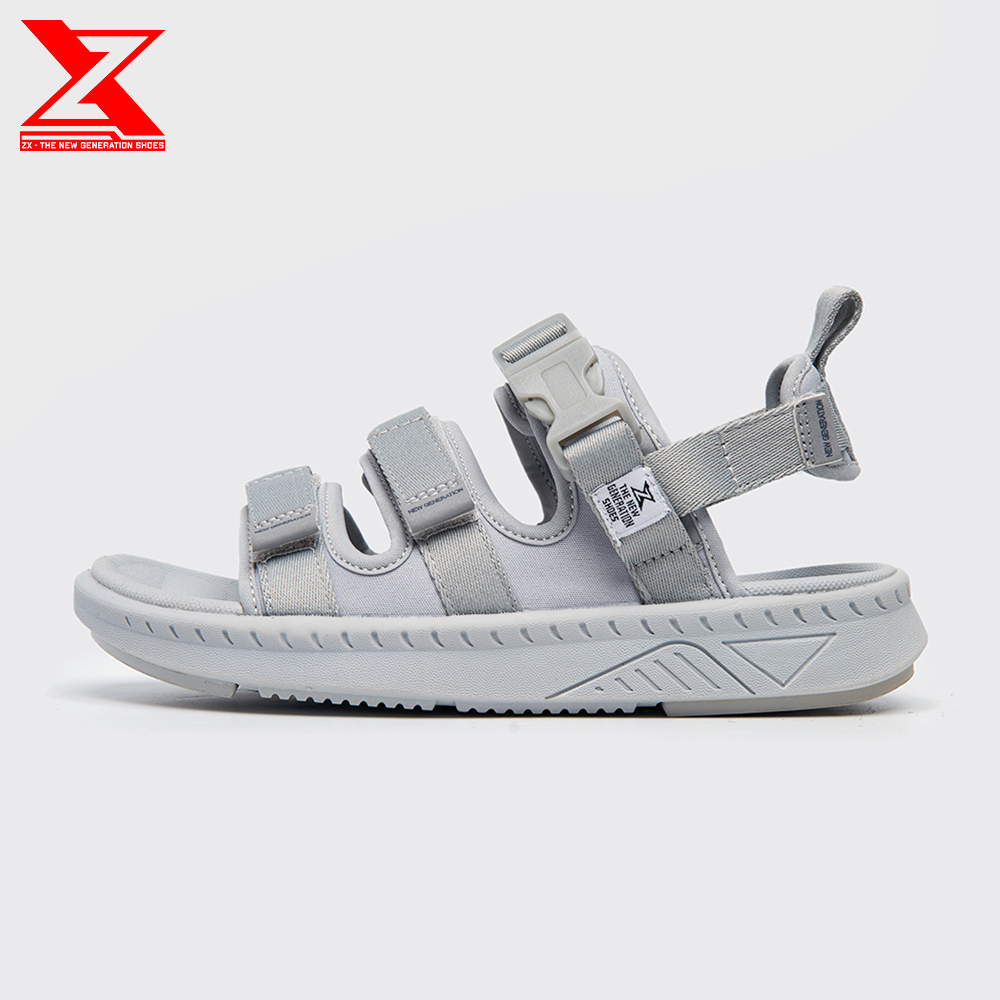 Giày Sandal Nam ZX 3715 quai ngang đế bằng Bubble T - All Grey