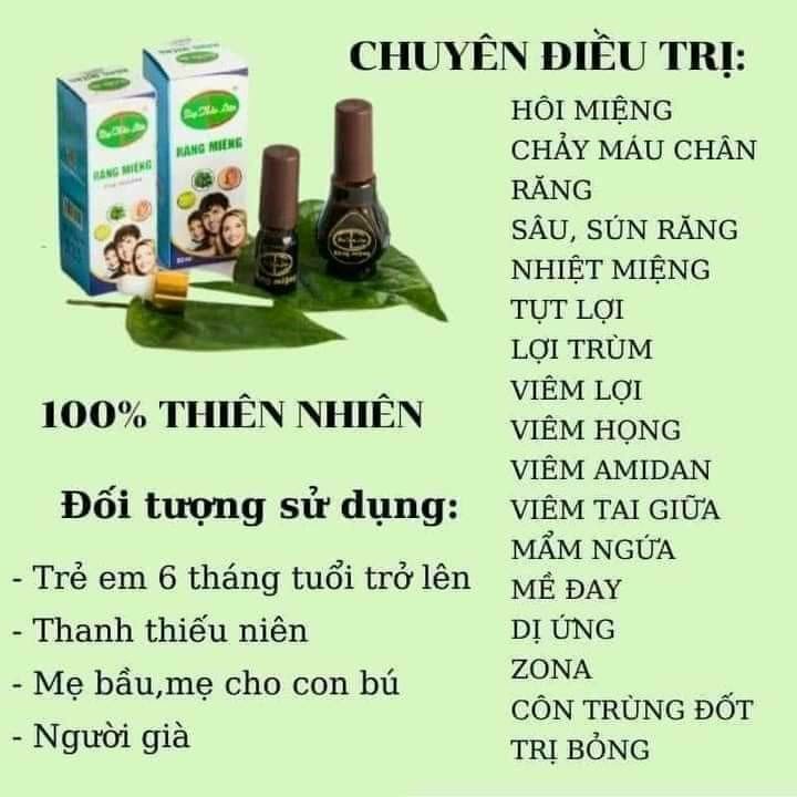 TỊNH DẦU RĂNG MIỆNG- DẠ THẠO LIÊN LOẠI 20ml