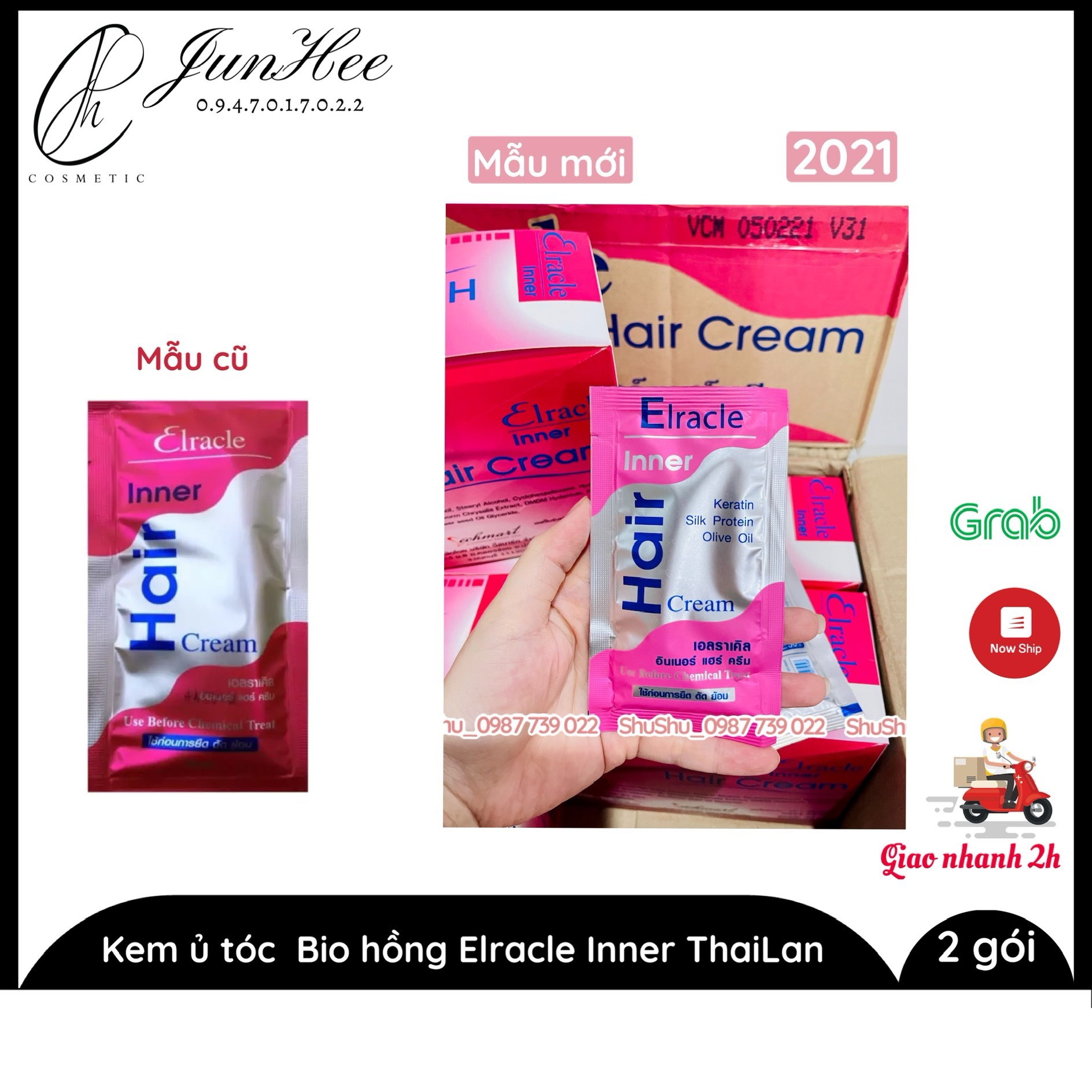 [ JUNHEE AUTH ] Combo 2 gói Ủ tóc Bio Elracle Inner Treatment hồng