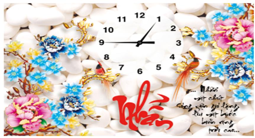 Tranh thêu đồng hồ chữ thập chữ Nhẫn ( chưa thêu)-X8186