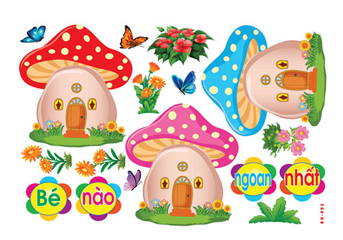Decal mầm non - góc bé ngoan khổ to 127x80