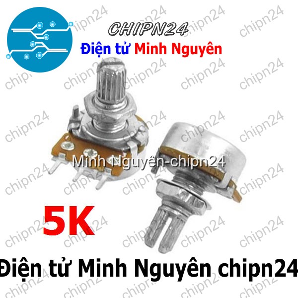 [3 cái] (F146) Biến trở Volume Đơn 5K Trục 15MM WH148 (B502 502 Trục dài 15mm 3 chân) - HH000147