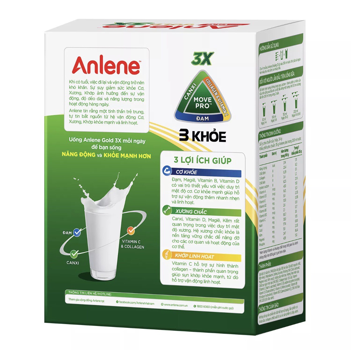 (HSD T7-2025) Sữa Bột Anlene Gold 3X Hương Vanilla - HG 440g.