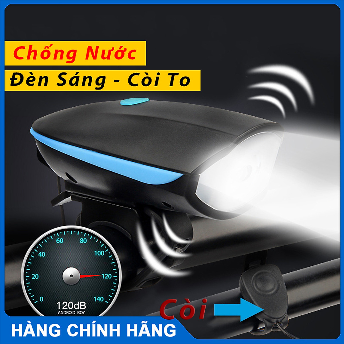 Đèn xe đạp thể thao miDoctor siêu sáng có còi pin sạc usb led T6 chống nước - Đèn còi xe đạp có 3 chế độ sáng còi to