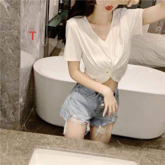 Áo Thun Nữ Crt  Xoắn Eo