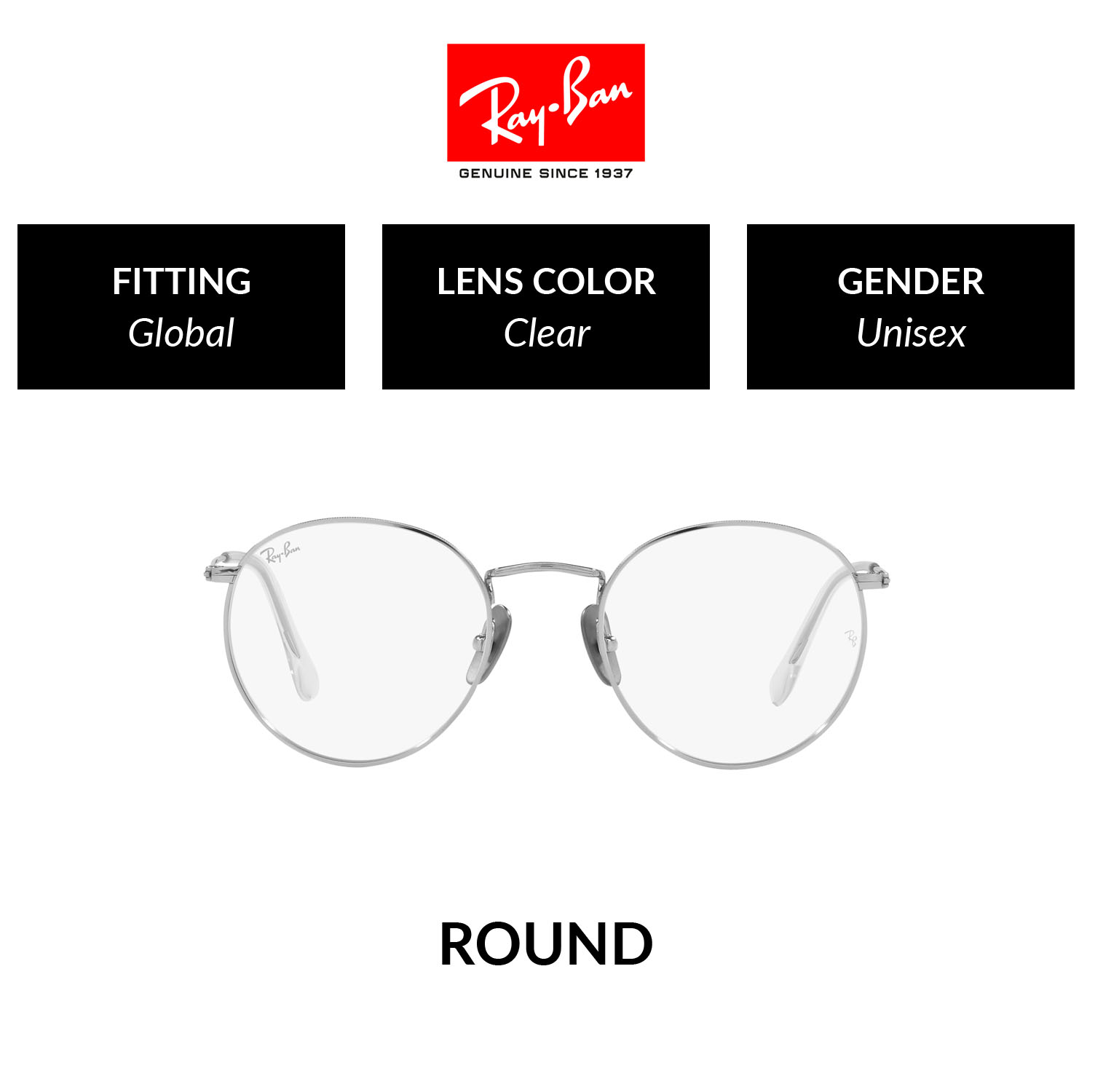 Mắt kính ray-ban vista round - rx8247v 1224 - 47 mm - kính thường size 47