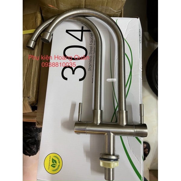 Vòi chậu rửa chén đôi Inox 304 - Vòi chén đôi