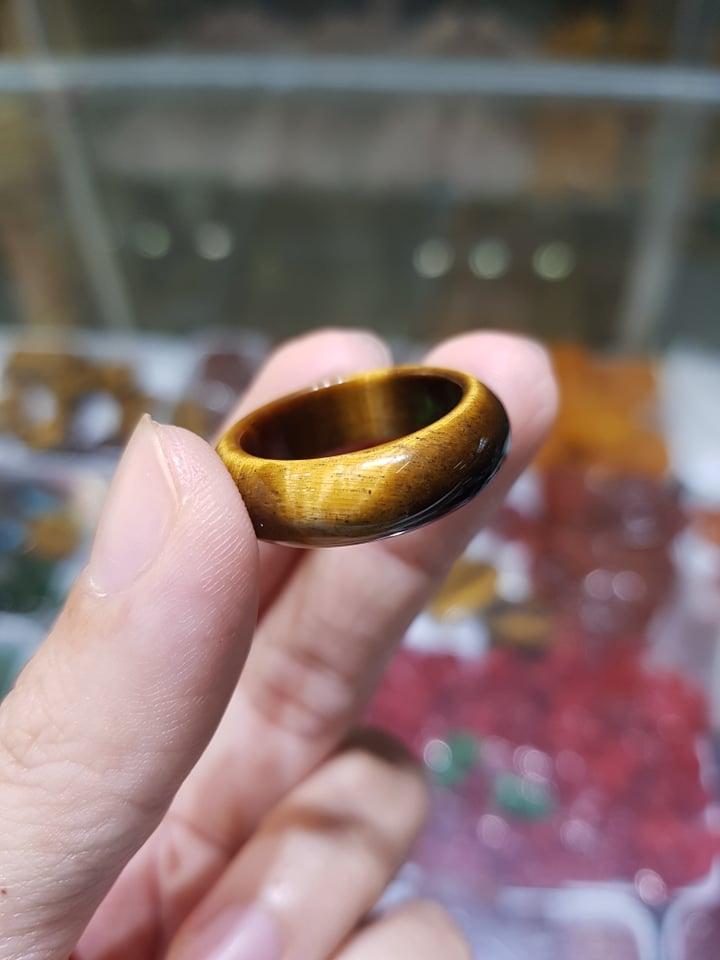 Nhẫn Nam Đá Mắt Hổ Vàng Nâu