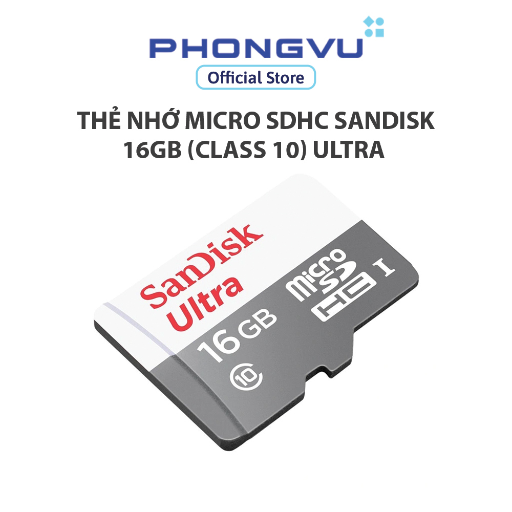 Thẻ nhớ micro sdhc sandisk 16gb ultra- 84 tháng