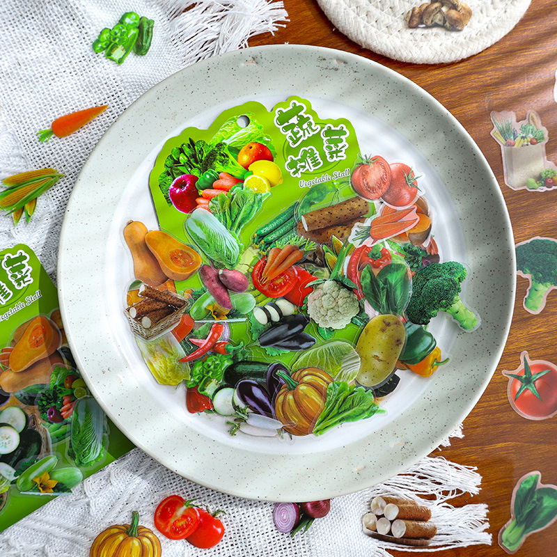 Set 48-50 sticker hình dán đồ ăn, thức uống food drink