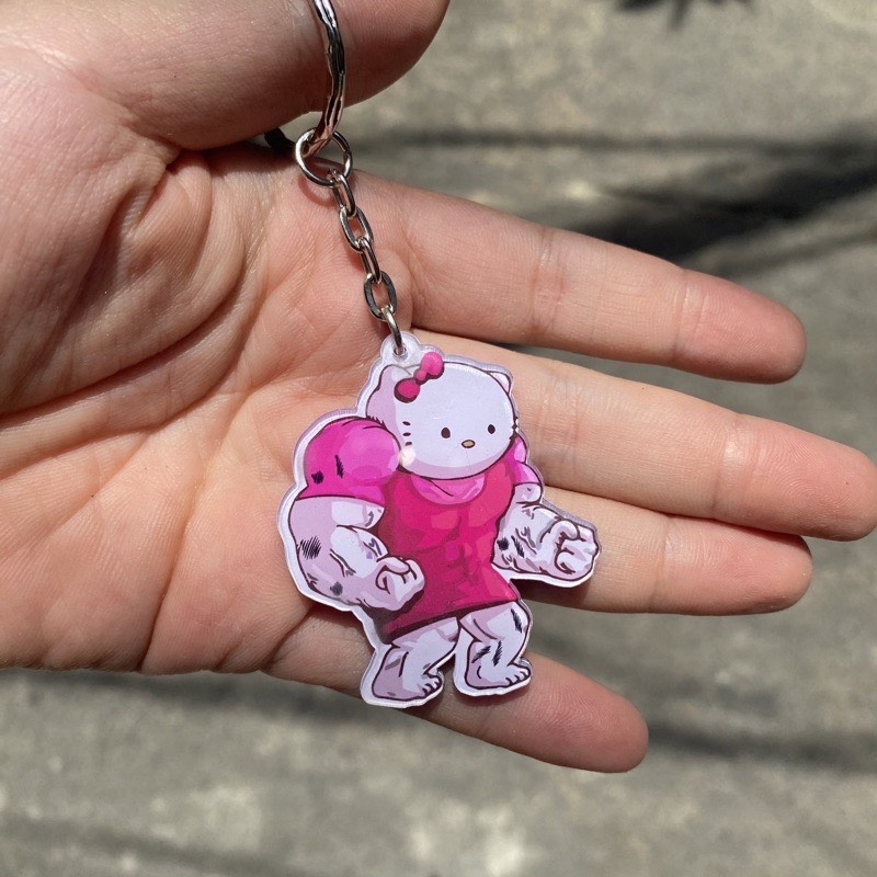 Móc khoá mèo hello kitty cơ bắp đô con lực lưỡng đáng yêu dễ thương
