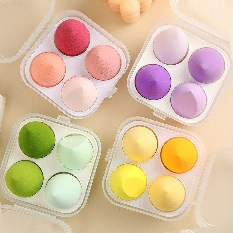Set 4 mút, bông phấn trang điểm tán nền siêu mịn
