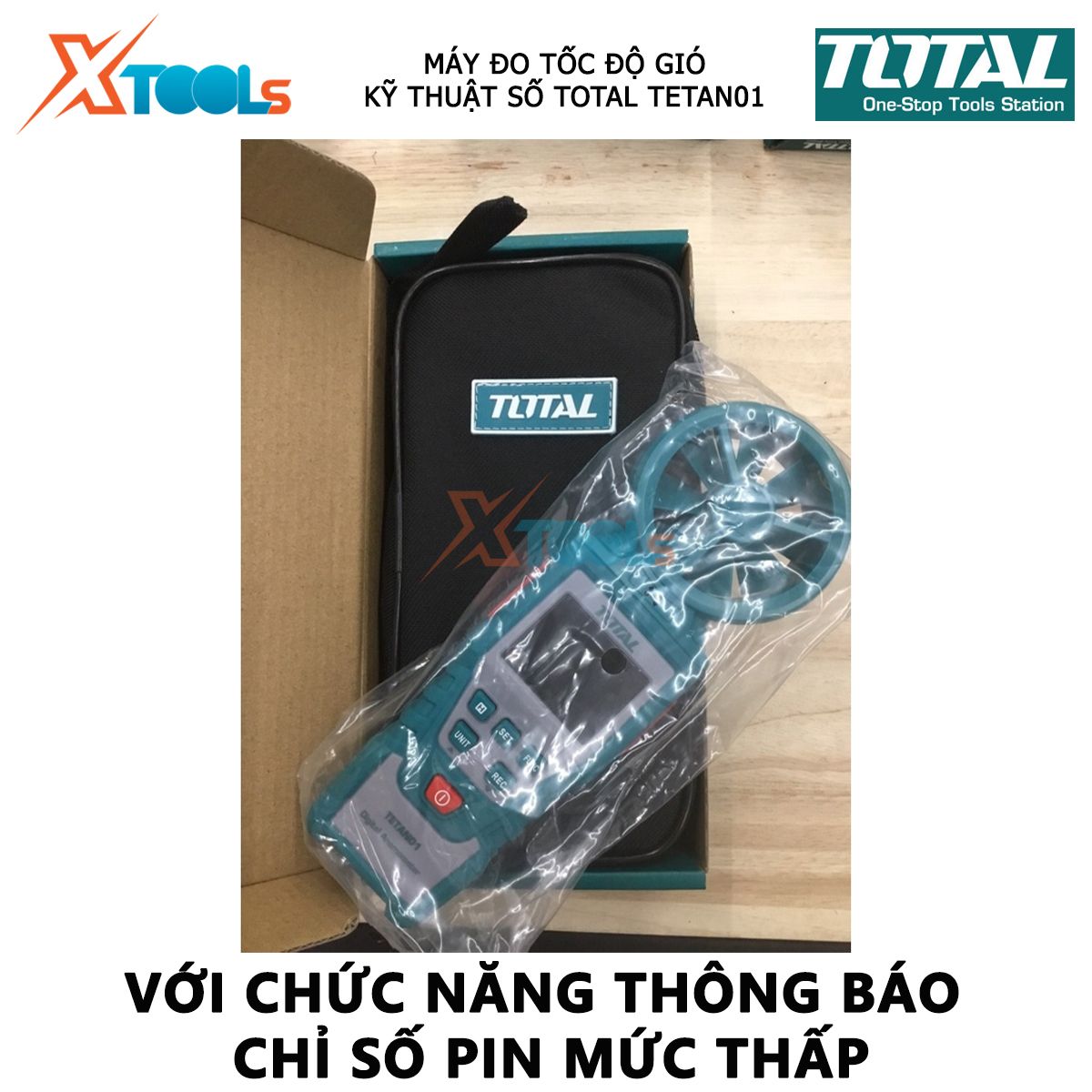 Máy đo tốc độ gió kỹ thuật số TOTAL TETAN01 | thiết bị đo lưu lượng gió Chức năng đèn nền, Với chức năng thông báo chỉ số pin mức thấp đo tốc độ và áp suất của gió [CHÍNH HÃNG][XTOOLs]