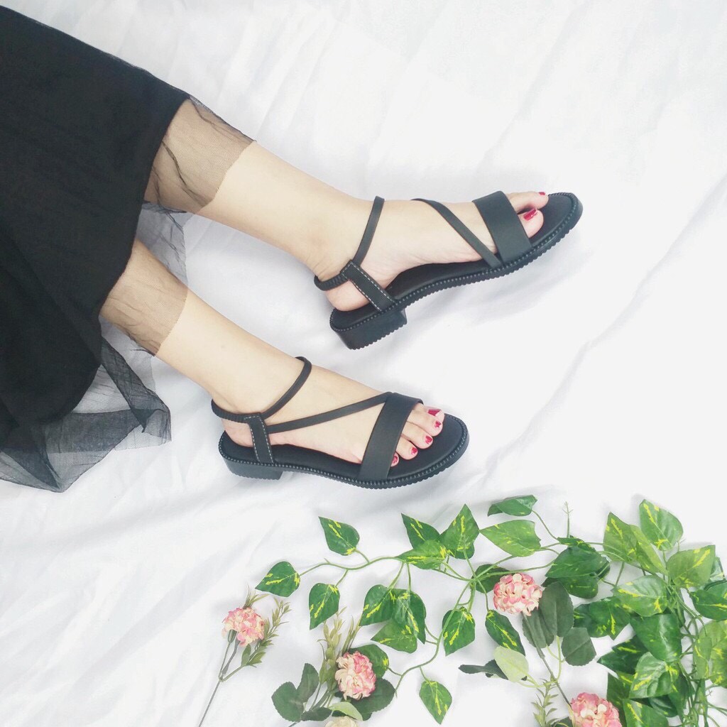 SANDAL QUAI HẬU NỮ THỜI TRANG, DA MỀM ĐI LÀM ĐI HỌC QUAI CHUN