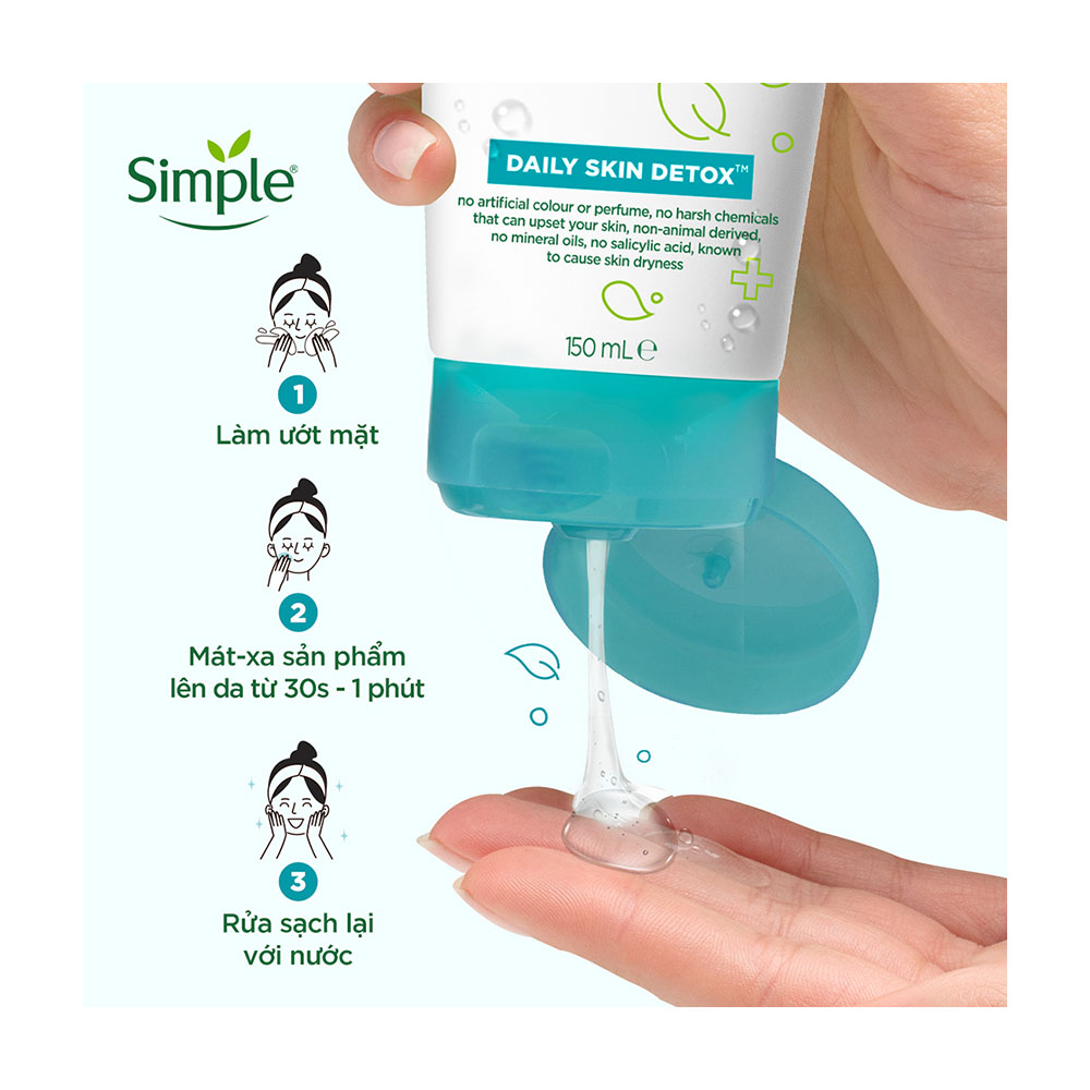 [ rửa sạch mọi bụi bẩn ] Sữa rửa mặt dạng gel Simple Refreshing 150ml [ mẫu mới ]
