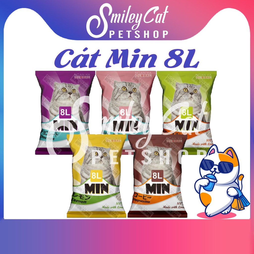 Giao Hỏa Tốc 2h Cát Min 8L siêu vón - Cát đất sét - Cát vệ sinh cho mèo